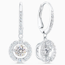 Load image into Gallery viewer, SWAROVSKI SPARKLING DANCE PIERCED EARRINGS, WHITE, RHODIUM PLATED