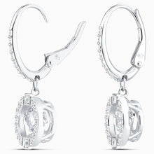 Load image into Gallery viewer, SWAROVSKI SPARKLING DANCE PIERCED EARRINGS, WHITE, RHODIUM PLATED