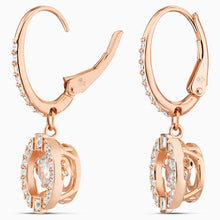 Load image into Gallery viewer, SWAROVSKI SPARKLING DANCE PIERCED EARRINGS, WHITE, ROSE-GOLD TONE PLATED