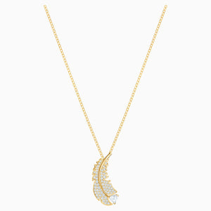NICE NECKLACE, WHITE, GOLD-TONE PLATED