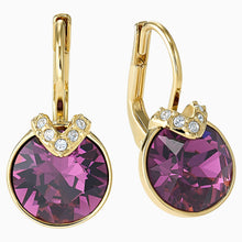 Load image into Gallery viewer, BELLA V PIERCED EARRINGS, PURPLE, GOLD-TONE PLATED