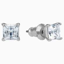 Load image into Gallery viewer, Attract Pierced Earrings, White, Rhodium plated
