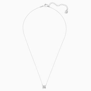 ATTRACT NECKLACE, WHITE, RHODIUM PLATED