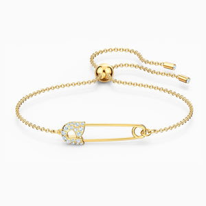 SO COOL PIN BRACELET, WHITE, GOLD-TONE PLATED