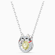 Load image into Gallery viewer, SWAROVSKI SPARKLING DANCE CAT NECKLACE, LIGHT MULTI-COLORED, RHODIUM PLATED