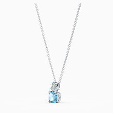 Load image into Gallery viewer, SPARKLING PENDANT, AQUA, RHODIUM PLATED