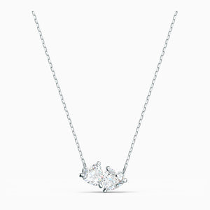 ATTRACT SOUL NECKLACE, WHITE, RHODIUM PLATED