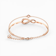 Load image into Gallery viewer, SWAROVSKI INFINITY BANGLE, WHITE, ROSE-GOLD TONE PLATED