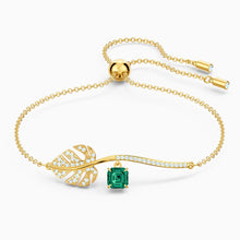 Load image into Gallery viewer, TROPICAL BRACELET, GREEN, GOLD-TONE PLATED