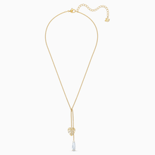 Load image into Gallery viewer, TROPICAL NECKLACE, WHITE, GOLD-TONE PLATED