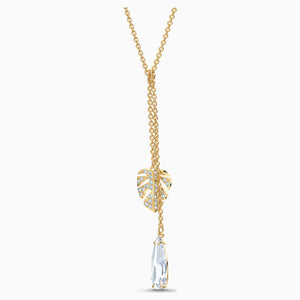 TROPICAL NECKLACE, WHITE, GOLD-TONE PLATED