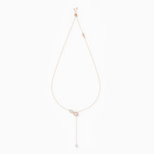 Load image into Gallery viewer, SWAROVSKI INFINITY Y NECKLACE, WHITE, ROSE-GOLD TONE PLATED