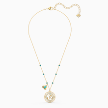 Load image into Gallery viewer, SWAROVSKI SYMBOLIC LOTUS PENDANT, GREEN, GOLD-TONE PLATED