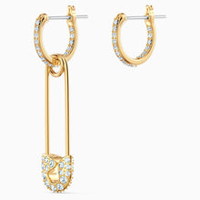 Load image into Gallery viewer, So Cool Pin Pierced Earrings, White, Gold-tone plated