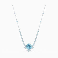 Load image into Gallery viewer, SPARKLING NECKLACE, AQUA, RHODIUM PLATED