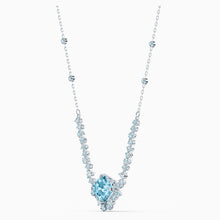 Load image into Gallery viewer, SPARKLING NECKLACE, AQUA, RHODIUM PLATED