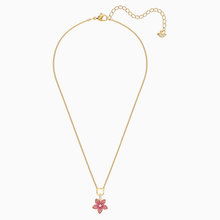 Load image into Gallery viewer, TROPICAL FLOWER PENDANT, PINK, GOLD-TONE PLATED
