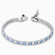 Load image into Gallery viewer, TENNIS DELUXE BRACELET, LIGHT BLUE, RHODIUM PLATED