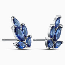 Load image into Gallery viewer, LOUISON STUD PIERCED EARRINGS, BLUE, RHODIUM PLATED