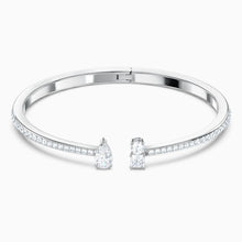Load image into Gallery viewer, ATTRACT CUFF, WHITE, RHODIUM PLATED