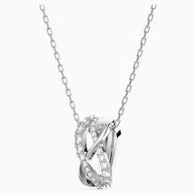 Load image into Gallery viewer, TWIST ROWS PENDANT, WHITE, RHODIUM PLATED