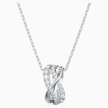 Load image into Gallery viewer, TWIST ROWS PENDANT, WHITE, RHODIUM PLATED