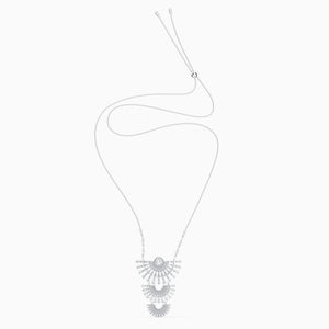 SWAROVSKI SPARKLING DANCE DIAL UP NECKLACE, LARGE, WHITE, RHODIUM PLATED