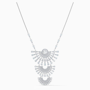 SWAROVSKI SPARKLING DANCE DIAL UP NECKLACE, LARGE, WHITE, RHODIUM PLATED