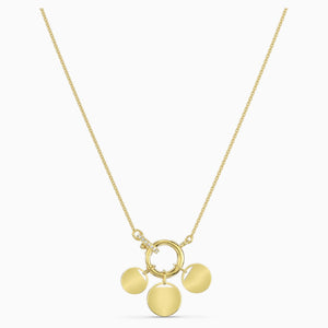 GINGER CHARM NECKLACE, WHITE, GOLD-TONE PLATED