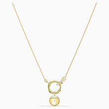 Load image into Gallery viewer, GINGER CHARM NECKLACE, WHITE, GOLD-TONE PLATED