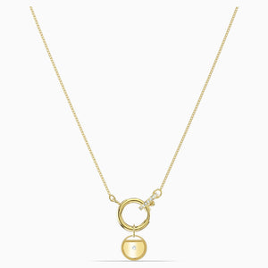 GINGER CHARM NECKLACE, WHITE, GOLD-TONE PLATED