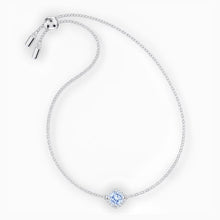 Load image into Gallery viewer, ANGELIC CUSHION BRACELET, BLUE, RHODIUM PLATED