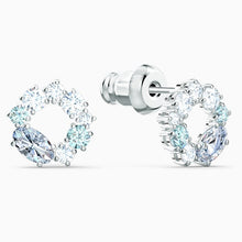 Load image into Gallery viewer, ATTRACT CIRCLE STUD PIERCED EARRINGS, MULTICOLORED, RHODIUM PLATED