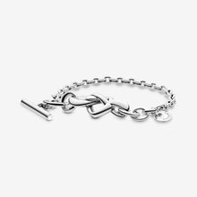 Load image into Gallery viewer, Knotted Heart T-Bar Bracelet