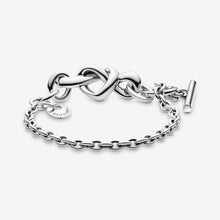 Load image into Gallery viewer, Knotted Heart T-Bar Bracelet