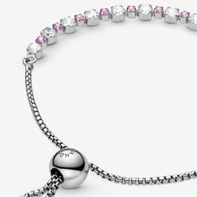 Load image into Gallery viewer, Pink &amp; Clear Sparkle Slider Bracelet