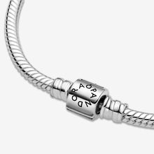 Load image into Gallery viewer, Pandora Moments Barrel Clasp Snake Chain Bracelet