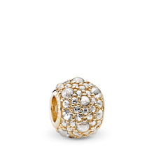 Load image into Gallery viewer, Pandora Shimmering Droplets Charm, 14K Gold &amp; Clear CZ