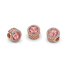 Load image into Gallery viewer, Pandora Radiant Hearts Charm, PANDORA Rose, Blush Pink Crystal &amp; Clear CZ