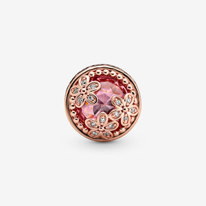Sparkling Pink Daisy Flower Charm