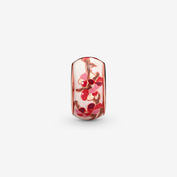 Pink Peach Blossom Flower Spacer Charm