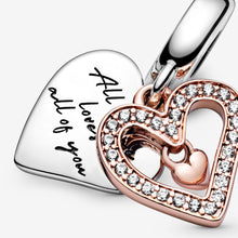 Load image into Gallery viewer, Sparkling Freehand Heart Dangle Charm