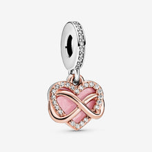 Load image into Gallery viewer, Sparkling Infinity Heart Dangle Charm
