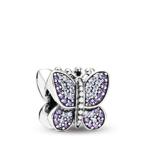 Pandora Sparkling Butterfly Charm, Purple CZ