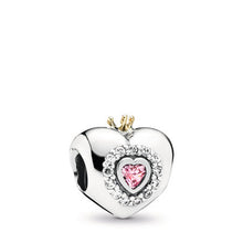 Load image into Gallery viewer, Pandora Princess Heart Charm, Pink CZ
