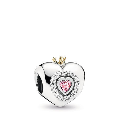 Pandora Princess Heart Charm, Pink CZ