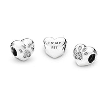 Load image into Gallery viewer, Pandora I Love My Pet Charm, Clear CZ