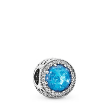 Load image into Gallery viewer, Pandora Radiant Hearts Charm, Sky-Blue Crystal &amp; Clear CZ