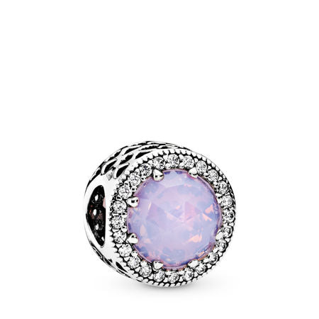 Pandora Radiant Hearts Charm, Opalescent Pink Crystal & Clear CZ