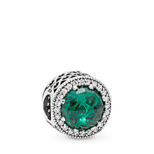 Load image into Gallery viewer, Pandora Radiant Hearts Charm, Sea Green Crystals &amp; Clear CZ